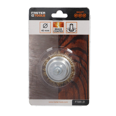 FASTER TOOLS Szczotka doczołowa, trzpień mosiądz. 40 15