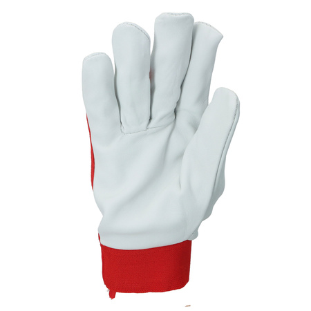 PROTECT2U rękawice skórzane RED na rzep R10