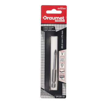 DRAUMET PREMIUM Wiertło do szkła i glazury 4-ostrzowe 5 x 75 mm