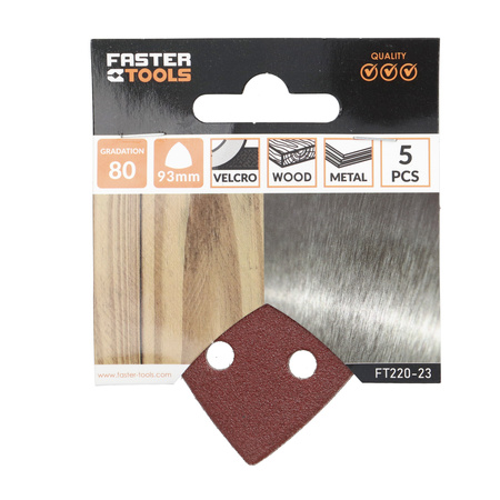 FASTER TOOLS papier ścierny z rzepem DELTA gr. 80 5szt.