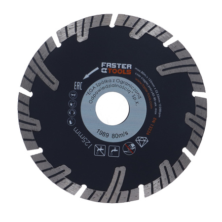 FASTER TOOLS Tarcza diamentowa segmentowa LUX 125 x 2,4