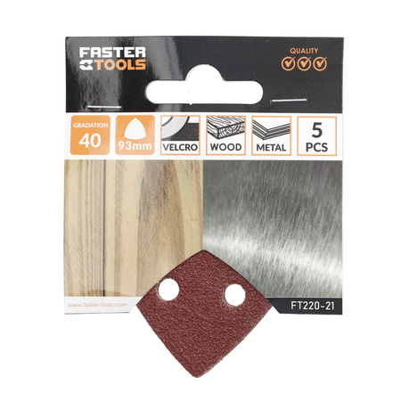 FASTER TOOLS papier ścierny z rzepem DELTA gr. 40 5szt