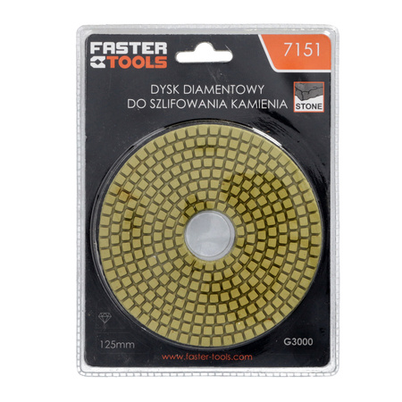 FASTER TOOLS dysk diamentowy do szlifowania kamienia 125mm g. 3000