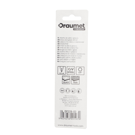 DRAUMET PREMIUM Wiertło do szkła i glazury 4-ostrzowe 5 x 75 mm