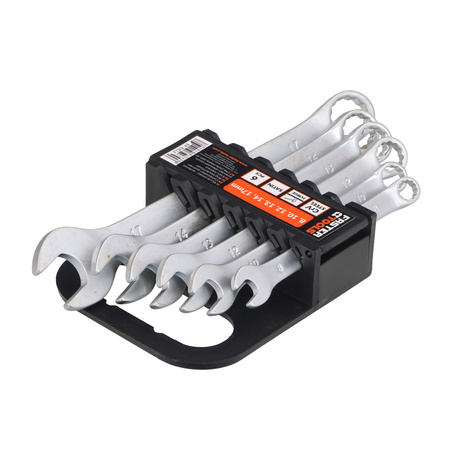 FASTER TOOLS klucze płasko-oczkowe satyna 6cz. 8-17mm