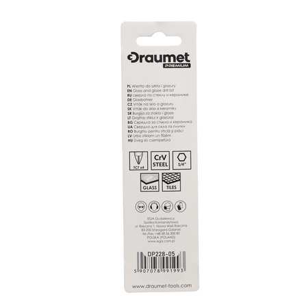 DRAUMET PREMIUM Wiertło do szkła i glazury 4-ostrzowe 8 x 85 mm