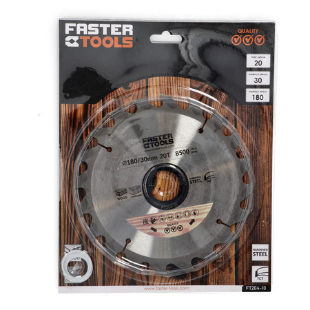 FASTER TOOLS Tarcza widiowa do cięcia drewna 180 x 30 20 1,9 1,4