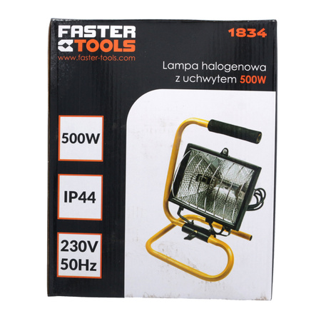 FASTER TOOLS lampa halogenowa 500W z uchwytem