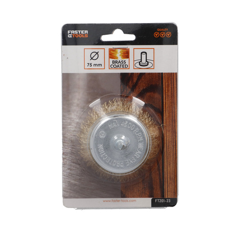 FASTER TOOLS Szczotka doczołowa, trzpień mosiądz. 75 20