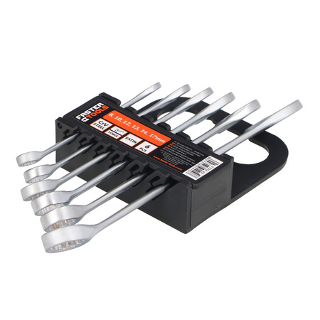 FASTER TOOLS klucze płasko-oczkowe satyna 6cz. 8-17mm