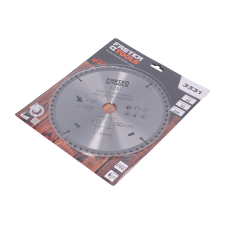 FASTER TOOLS Tarcza widiowa do cięcia drewna 250 x 30 60 2,3 1,8