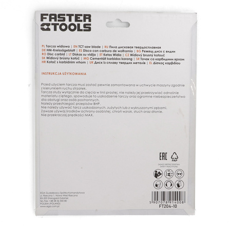 FASTER TOOLS Tarcza widiowa do cięcia drewna 180 x 30 20 1,9 1,4