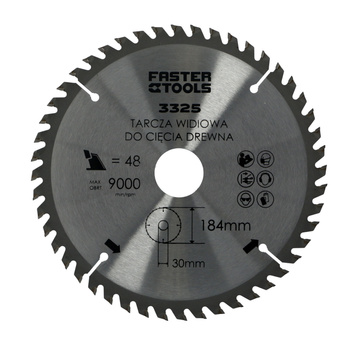 FASTER TOOLS Tarcza widiowa do cięcia drewna 184 x 30 48 1,9 1,4