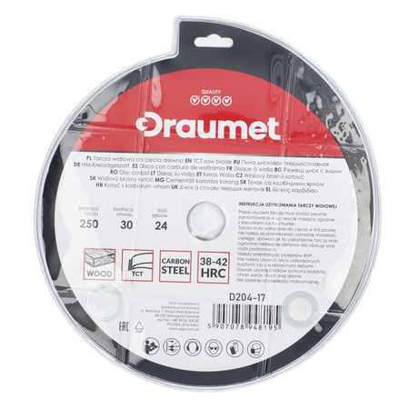 DRAUMET Tarcza widiowa 250x30 24 1,8 3,0