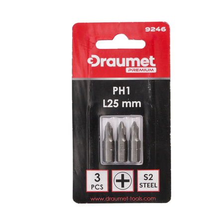 DRAUMET PREMIUM bity PH1 25mm 3szt. CR-V S2