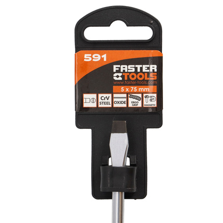 FASTER TOOLS Wkrętak płaski 5 x 75 - 10 sztuk