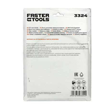 FASTER TOOLS Tarcza widiowa do cięcia drewna 184 x 30 36 1,9 1,4