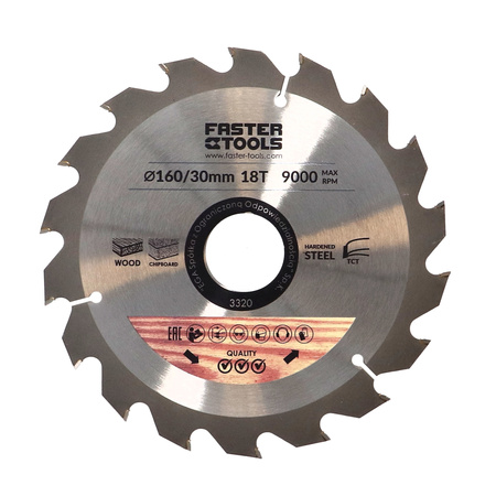 FASTER TOOLS Tarcza widiowa do cięcia drewna 400 x 30 60 2,5 2,2