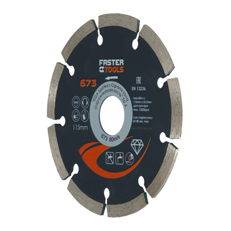 FASTER TOOLS Tarcza diamentowa segmentowa 115 x 1,8