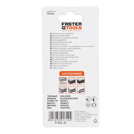 FASTER TOOLS Brzeszczot do wyrzynarki, uchwyt T, T101AO 20 75
