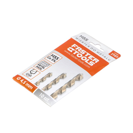 FASTER TOOLS Wiertło do metalu 4,5 mm - 10 szt