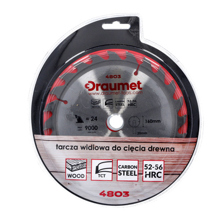 DRAUMET Tarcza widiowa 160x20 24 1,4 2,0