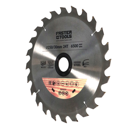 FASTER TOOLS Tarcza widiowa do cięcia drewna 250 x 30 24 2,3 1,8