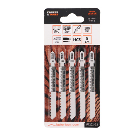 FASTER TOOLS Brzeszczot do wyrzynarki, uchwyt T, T101D 6 100