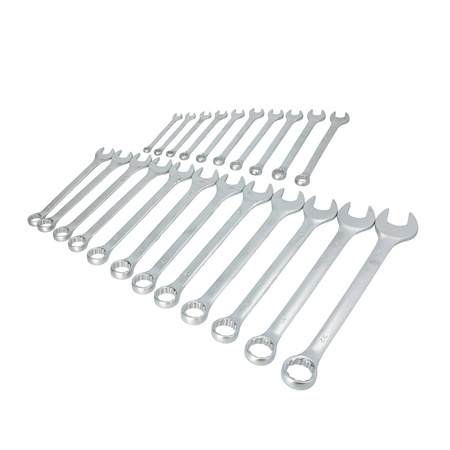 FASTER TOOLS Klucze płasko-oczkowe satyna zestaw 25szt. 6-32 mm