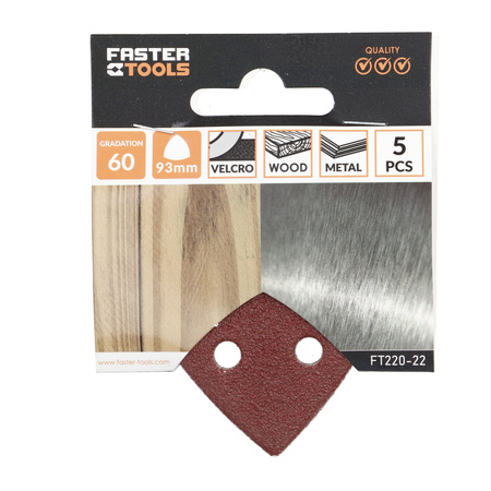 FASTER TOOLS papier ścierny z rzepem DELTA gr. 60 5szt.