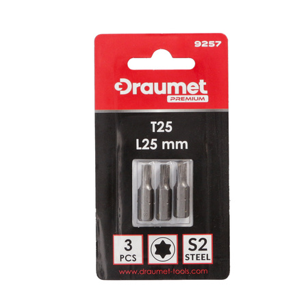 DRAUMET PREMIUM bity TORX T25 25mm 3szt. CR-V S2