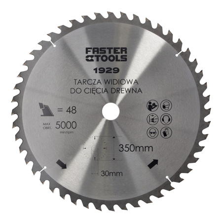 FASTER TOOLS Tarcza widiowa do cięcia drewna 250 x 30 60 2,3 1,8