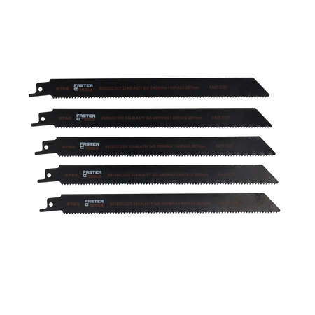 FASTER TOOLS Brzeszczot szablasty do drewna i metalu BiMetal 150mm 5szt. 225 10