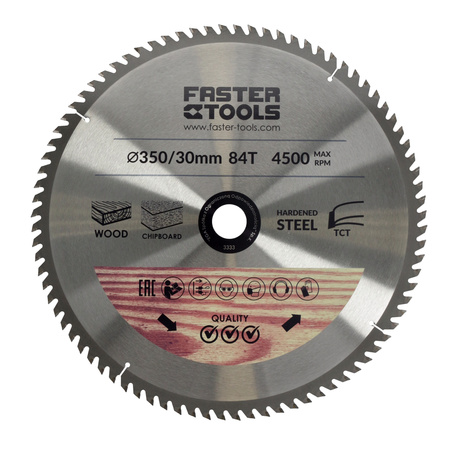 FASTER TOOLS Tarcza widiowa do cięcia drewna 250 x 30 40 2,3 1,8