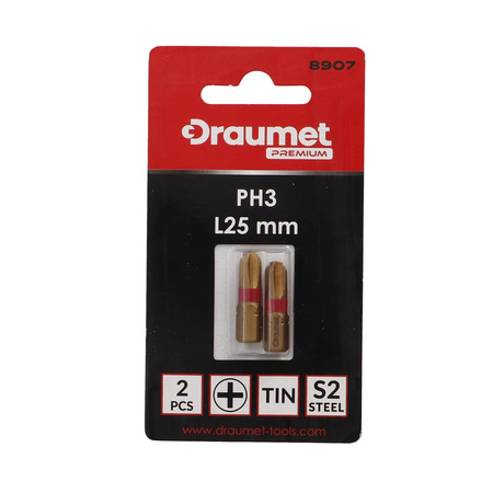 DRAUMET PREMIUM bity TIN PH3 25mm 2szt.