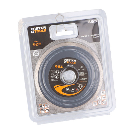 FASTER TOOLS Tarcza diamentowa pełna 115 x 2,0