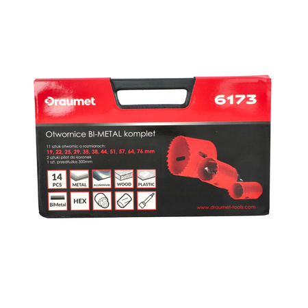 DRAUMET otwornica BI-METAL kpl. 14cz. 19-76mm