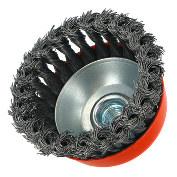 FASTER TOOLS Szczotka doczołowa splatana stalowa Gwint M14 100 25