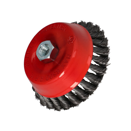 FASTER TOOLS Szczotka doczołowa splatana stalowa Gwint M14 125 25