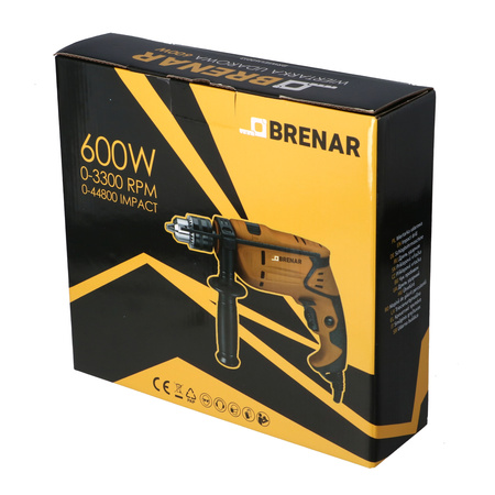 BRENAR Wiertarka udarowa 600W