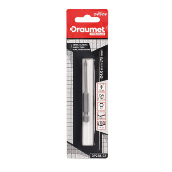 DRAUMET PREMIUM Wiertło do szkła i glazury 4-ostrzowe 4  x 75 mm