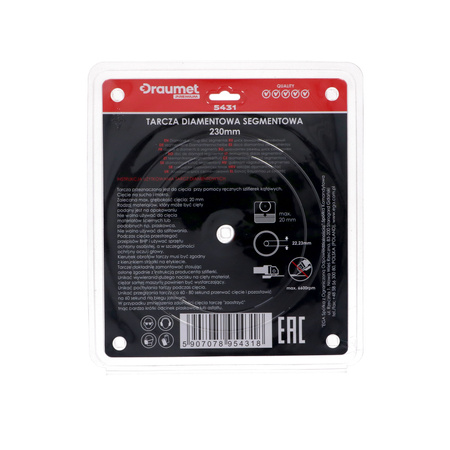 DRAUMET PREMIUM Tarcza diamentowa segmentowa 230