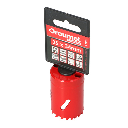 DRAUMET PREMIUM otwornica BI-METAL CO 8% 35x34mm
