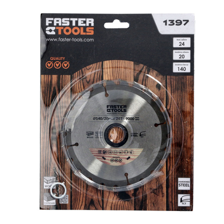 FASTER TOOLS Tarcza widiowa do cięcia drewna 140 x 20 24 1,8 1,3