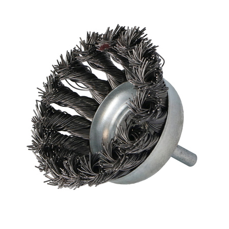 FASTER TOOLS Szczotka doczołowa, splatana, trzpień, stalowa 80