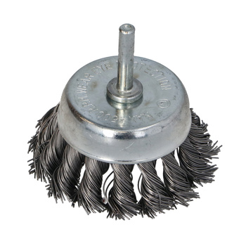 FASTER TOOLS Szczotka doczołowa, splatana, trzpień, stalowa 80