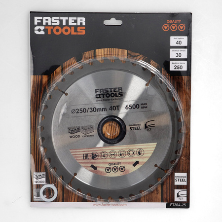 FASTER TOOLS Tarcza widiowa do cięcia drewna 250 x 30 40 2,3 1,8