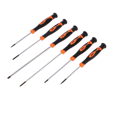 FASTER TOOLS Wkrętaki precyzyjne długie - zestaw 6szt.