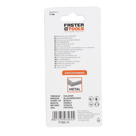 FASTER TOOLS Brzeszczot do wyrzynarki, uchwyt T, T118B 12 75