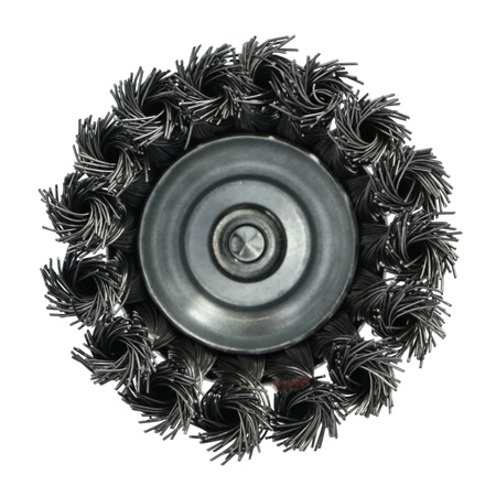 FASTER TOOLS Szczotka doczołowa, splatana, trzpień, stalowa 80